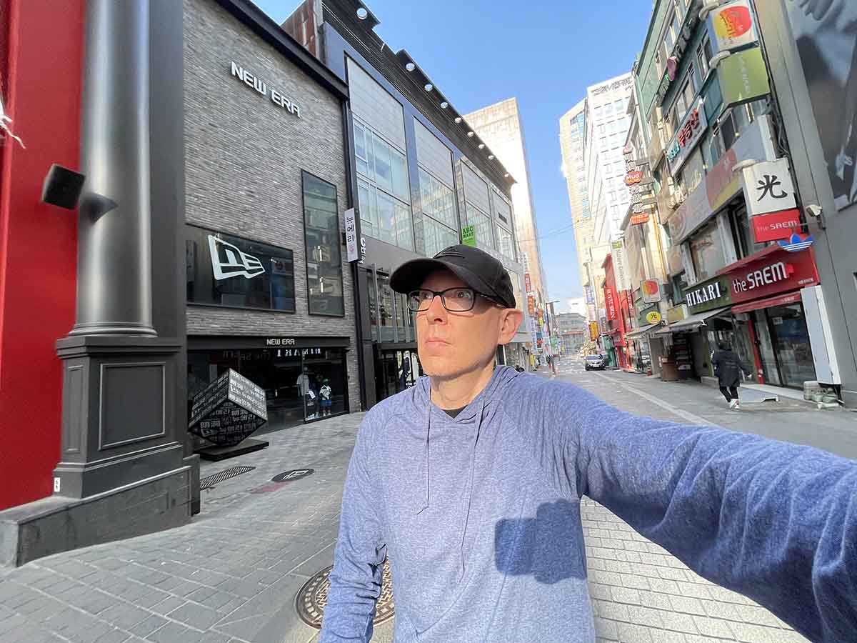 Scott walking down Myeongdong 8NA-GIL Seoul