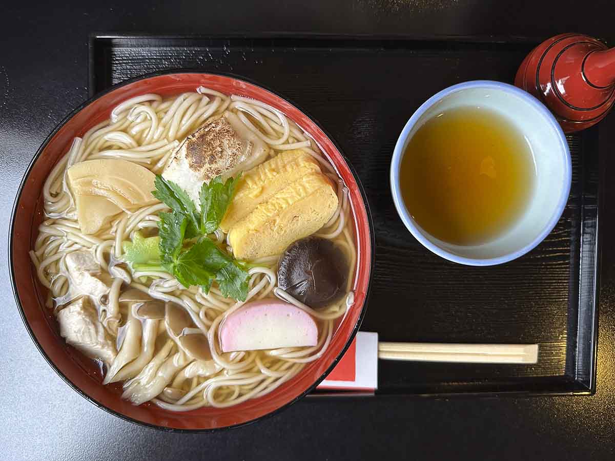 Bowl of udon on from restaurant in department store in Hiroshima