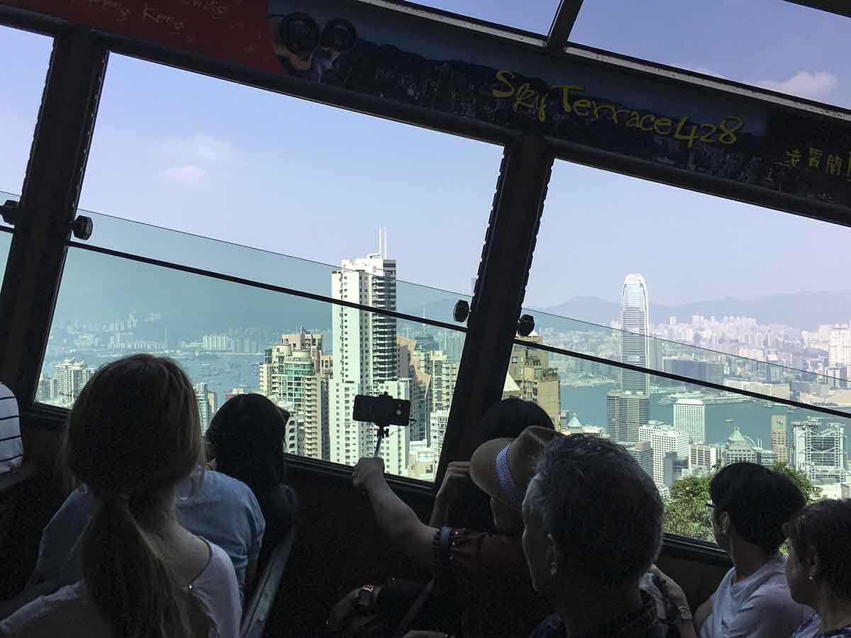 View of Hong Kong from the Victoria peak train