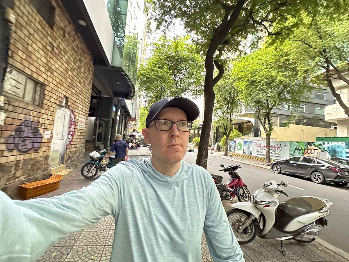 Scott walking down the streets of Ho Chi Minh City